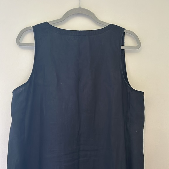 J. Jill Love Linen V Neck Button Down Maxi Dress in Black - Picture 6 of 9